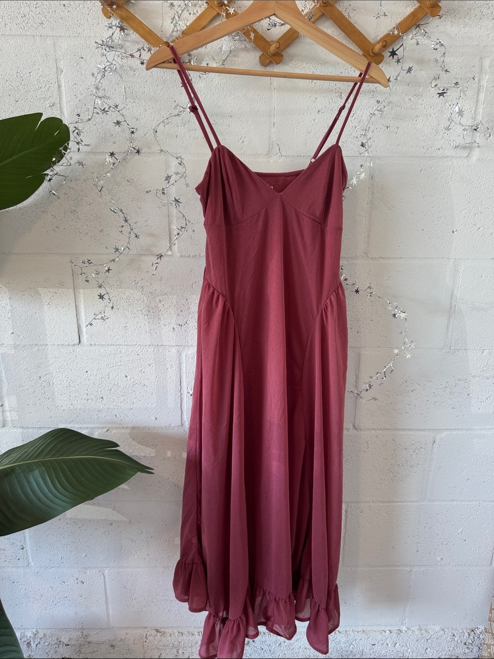 Cocktail Ruffle-Hem Dress in Dusty Rose